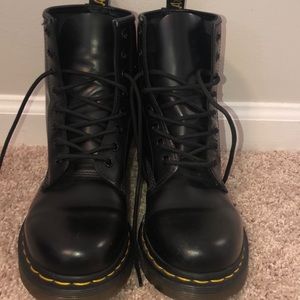 leather combat-style boots